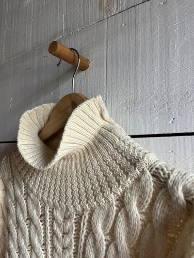 Vintage Wool Fishermen's Sweater - Diamonds & Rust