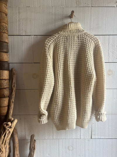 Vintage Wool Fishermen's Sweater - Diamonds & Rust
