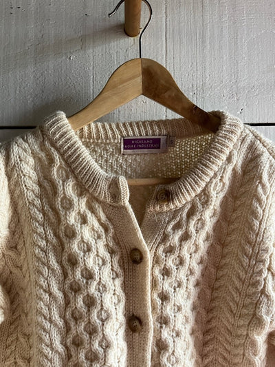 Vintage Wool Fishermen's Sweater - Diamonds & Rust