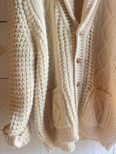 Vintage Wool Fishermen's Sweater - Diamonds & Rust