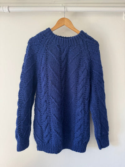 Vintage Wool Fishermen's Sweater Blue - Diamonds & Rust