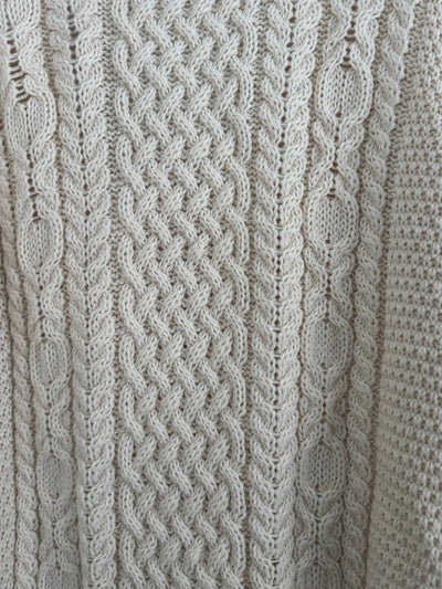 Vintage Wool Fishermen's Sweater Cardigan - Diamonds & Rust
