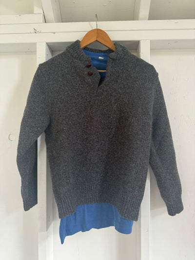 Vintage Wool Sweater - Charcoal Grey - Diamonds & Rust
