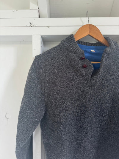 Vintage Wool Sweater - Charcoal Grey - Diamonds & Rust