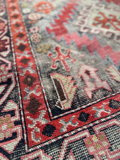 Vintage Worn In Rug - Pink + Orange - Diamonds & Rust