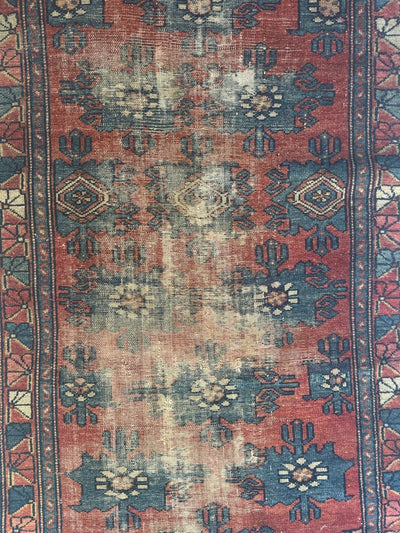 Vintage Worn In Rug - Red - Diamonds & Rust