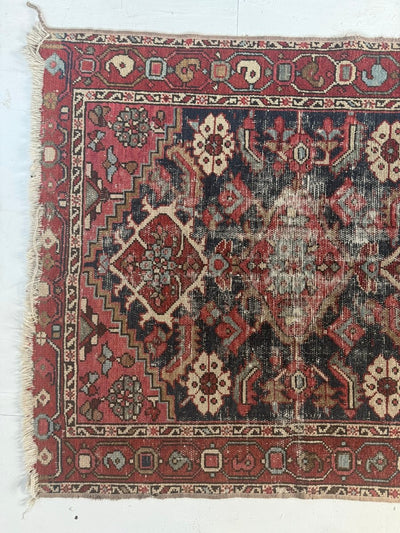 Vintage Worn In Rug - Red - Diamonds & Rust