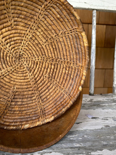 Vintage Woven Bowl - Diamonds & Rust