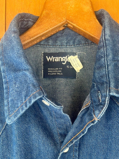 Vintage Wrangler Cowboy Cut Denim Shirt - Diamonds & Rust