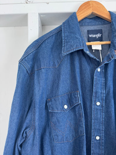 Vintage Wrangler Cowboy Cut Denim Shirt - Diamonds & Rust