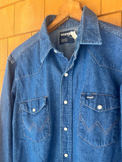 Vintage Wrangler Cowboy Cut Denim Shirt - Diamonds & Rust