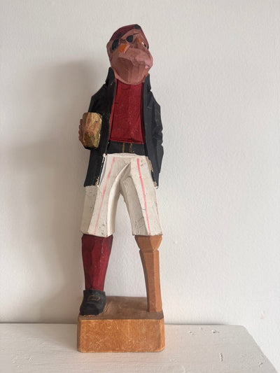 VTG 12" Wooden Fisherman - Pirate - Diamonds & Rust
