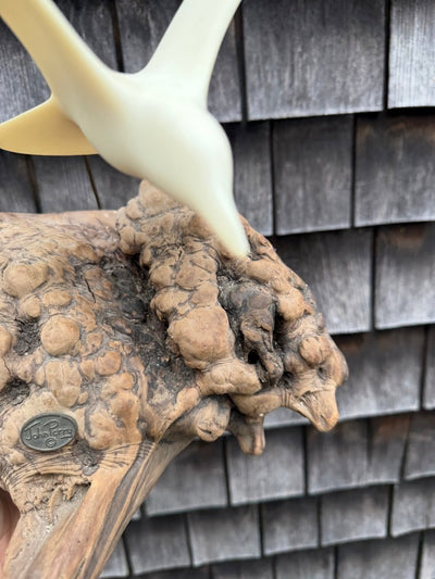 VTG 1970s Seagull Drift Wood Sculpture - Diamonds & Rust