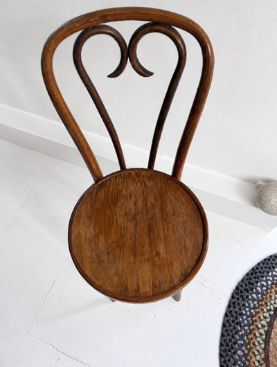 VTG Bentwood Chair - Heart Shape - Diamonds & Rust