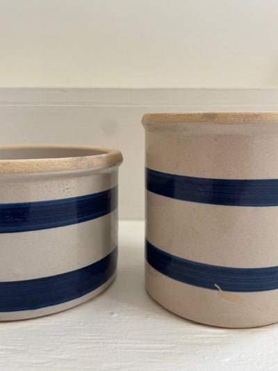 VTG Blue Striped Crock - Diamonds & Rust