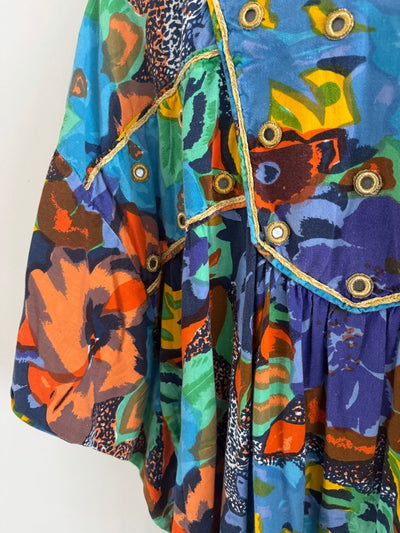 VTG Bright Floral Kaftan - Diamonds & Rust
