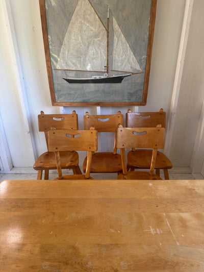 VTG Cushman Colonial Creations Dining Table + 5 Chairs - Diamonds & Rust