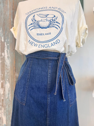 VTG Denim Wrap Skirt - Diamonds & Rust