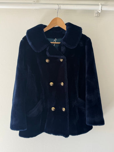 VTG Faux Fur Peacoat - Diamonds & Rust