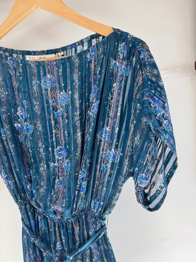 VTG Floral Silk Dress - Diamonds & Rust