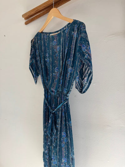 VTG Floral Silk Dress - Diamonds & Rust