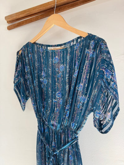 VTG Floral Silk Dress - Diamonds & Rust