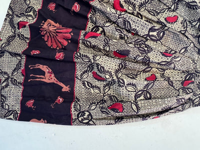 VTG Indian Block Print Skirt - Diamonds & Rust