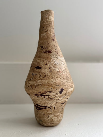 VTG Marbled Brown Vase - Diamonds & Rust