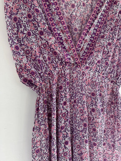 VTG Purple Block Print Jumpsuit - Made in India - Diamonds & Rust