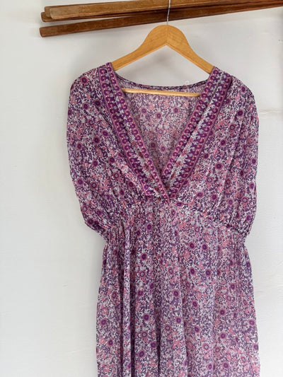 VTG Purple Block Print Jumpsuit - Made in India - Diamonds & Rust
