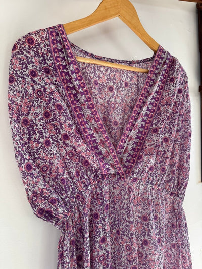 VTG Purple Block Print Jumpsuit - Made in India - Diamonds & Rust