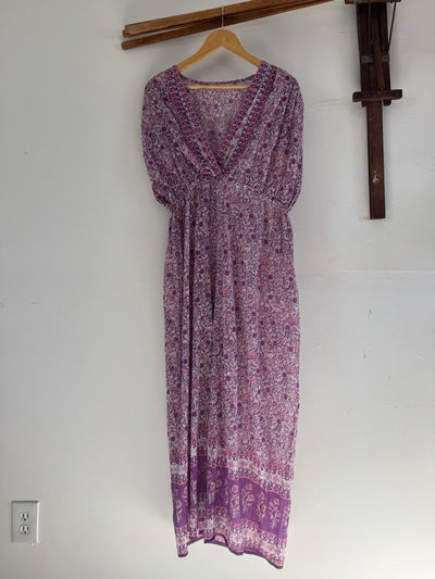 VTG Purple Block Print Jumpsuit - Made in India - Diamonds & Rust