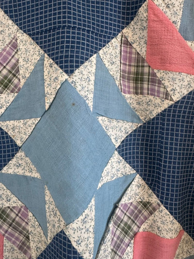 VTG Quilt Patch Army Green - Diamonds & Rust