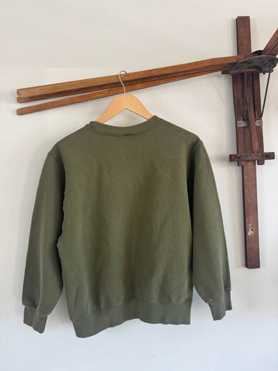 VTG Quilt Patch Army Green Raglan - Diamonds & Rust