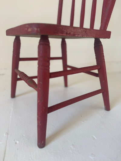 VTG Red Childrens Chair - Diamonds & Rust