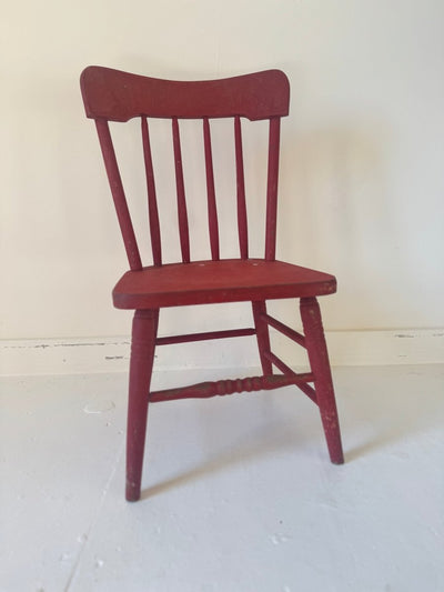 VTG Red Childrens Chair - Diamonds & Rust