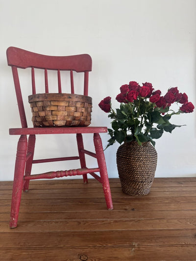 VTG Red Childrens Chair - Diamonds & Rust