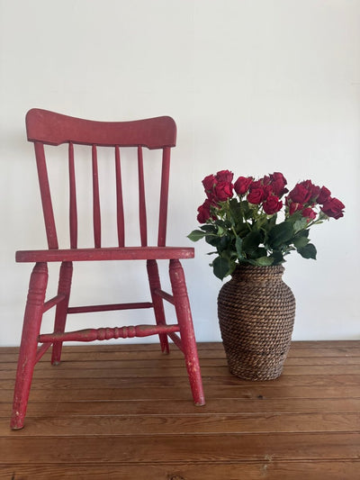 VTG Red Childrens Chair - Diamonds & Rust
