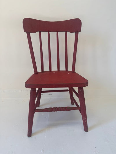 VTG Red Childrens Chair - Diamonds & Rust