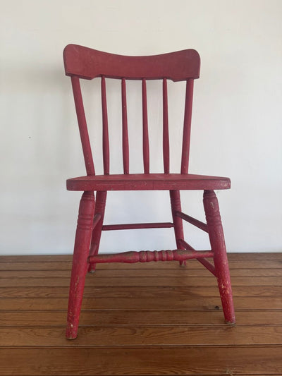 VTG Red Childrens Chair - Diamonds & Rust