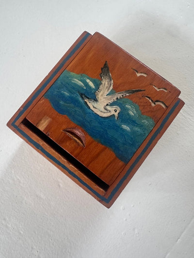VTG Seagull Wood Box - Painted - Diamonds & Rust
