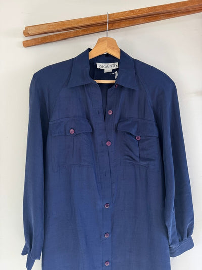 VTG Silk Long Shirt - Argenti - Diamonds & Rust