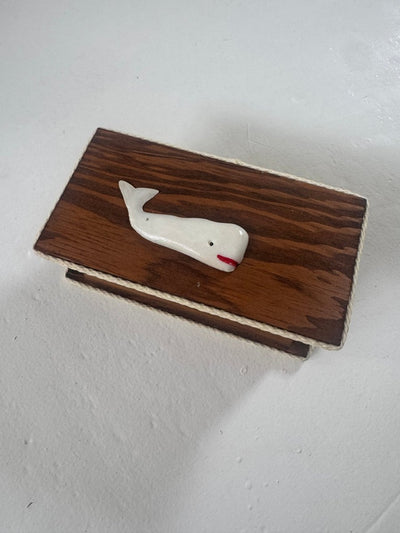 VTG Whale Wood Box - Diamonds & Rust