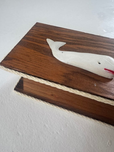 VTG Whale Wood Box - Diamonds & Rust