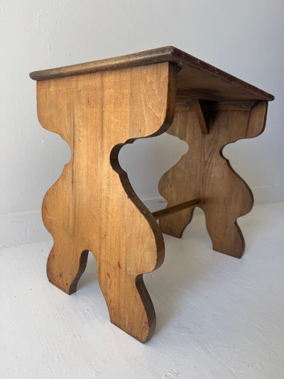 VTG Wood Side Table - Diamonds & Rust