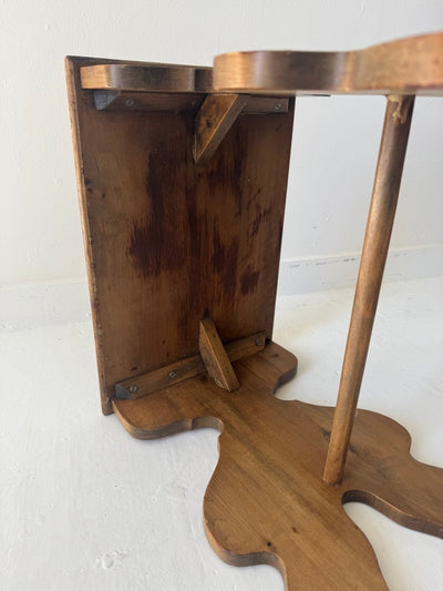 VTG Wood Side Table - Diamonds & Rust