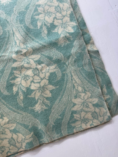 VTG Wool Camp Blanket - Flower Pattern - Diamonds & Rust