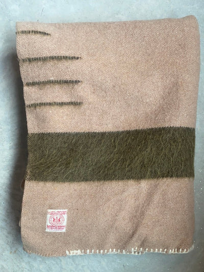 1930s Vintage Hudson Bay 3.5 Point Blanket - Diamonds & Rust