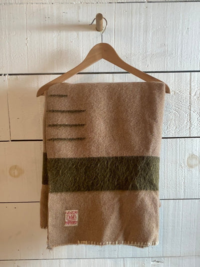 1930s Vintage Hudson Bay 3.5 Point Blanket - Diamonds & Rust