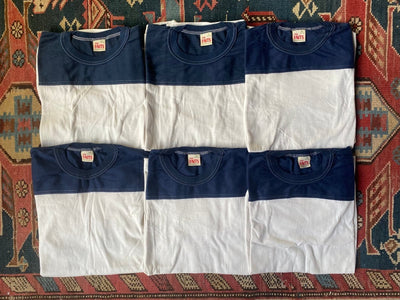 1980s Deadstock Youth Ringer Tees - Single Stitch - Diamonds & Rust